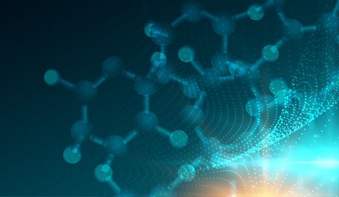 green and blue molecule