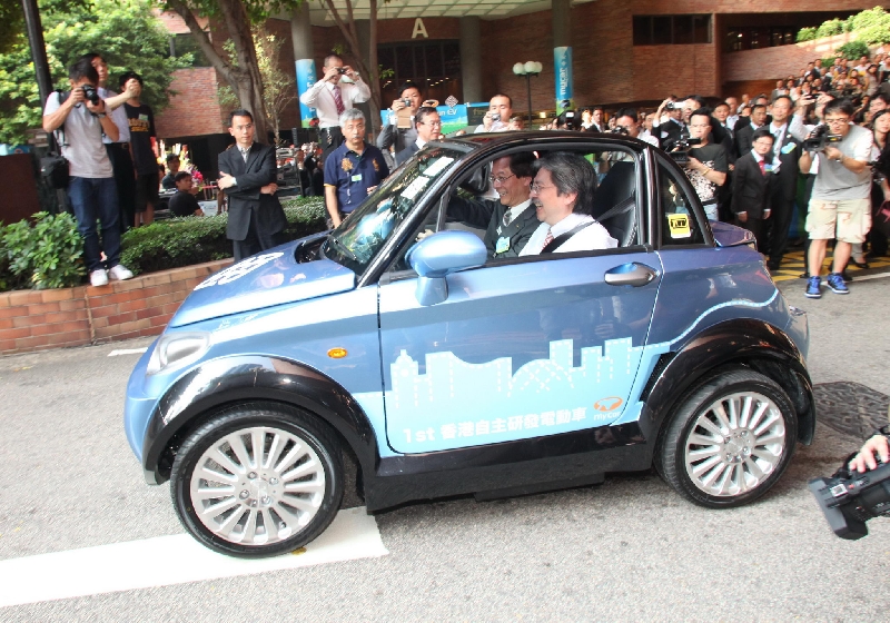 Home-grown electric vehicle mycar makes its first journey in Hong Kong