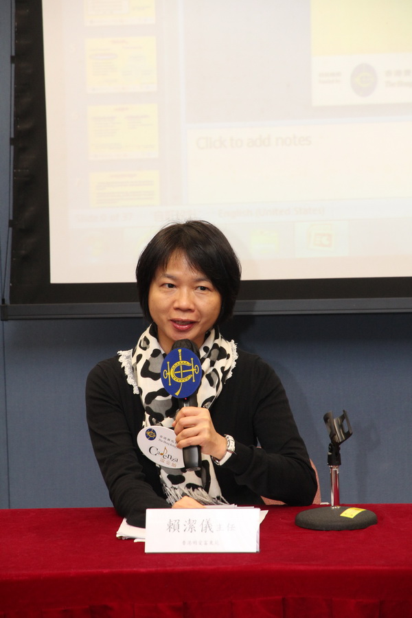 Miss Lai Kit-yee shares on the implementation of PV in nursing homes