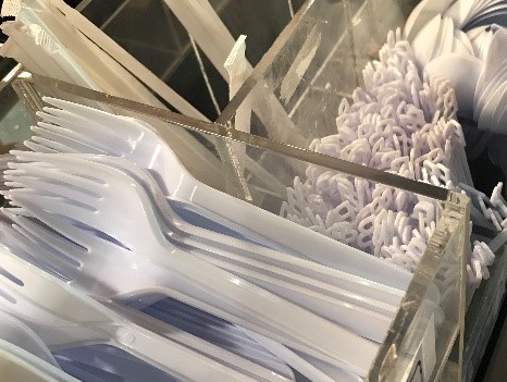 Disposable cutlery comes frequently with takeaways