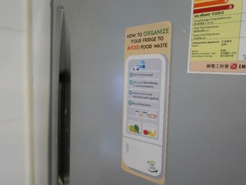 Sticker highlights the message on reducing food waste