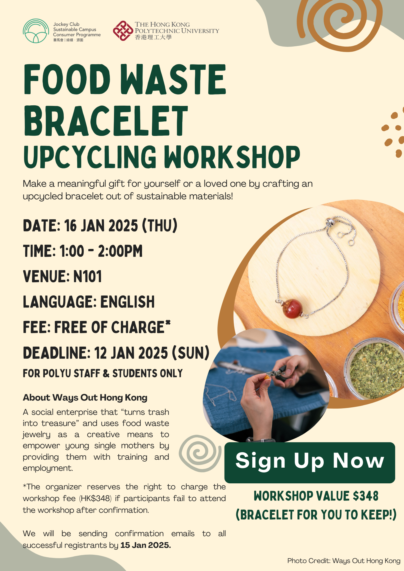 Bracelet Workshop - Event Poster