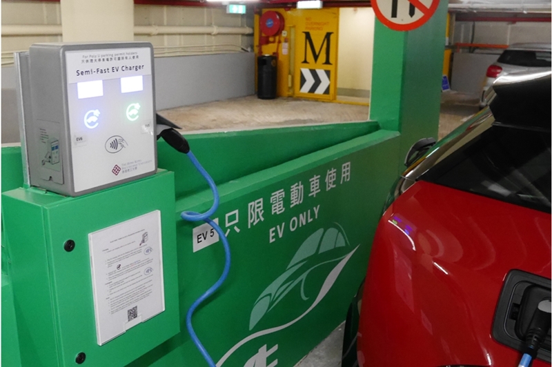 Four more parking spaces with EV charging facilities installed