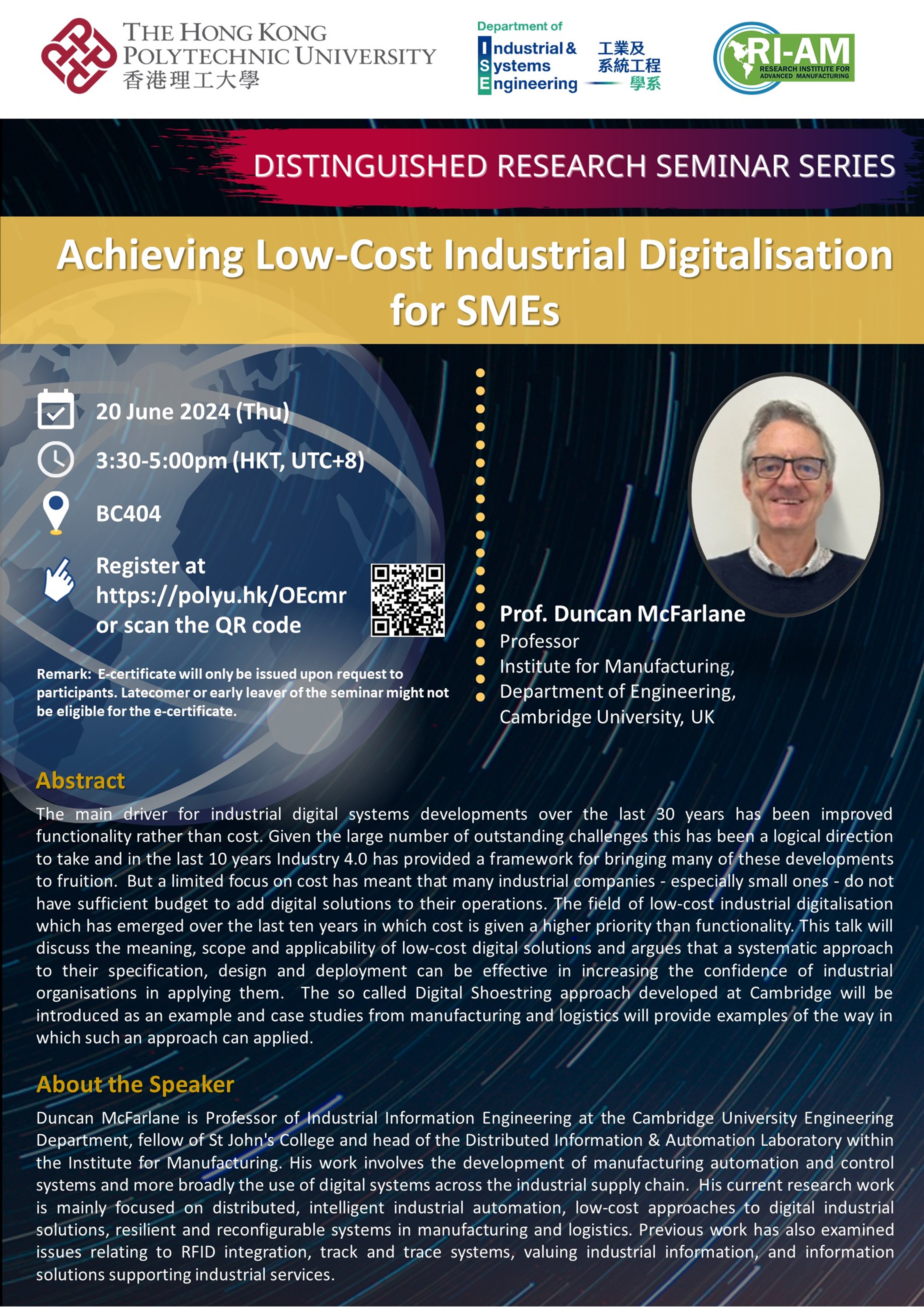 20240620Prof Duncan McFarlane Poster