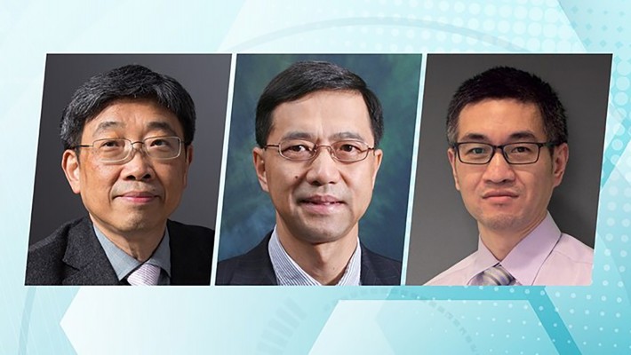 Among  major research funding recently received, are projects led by Prof. Cao Jiannong (left), Prof. Geoffrey Shen (centre) and Prof. Songye Zhu (right), who were granted a total of HK$10.5 million under the NSFC/ RGC Collaborative Research Scheme.