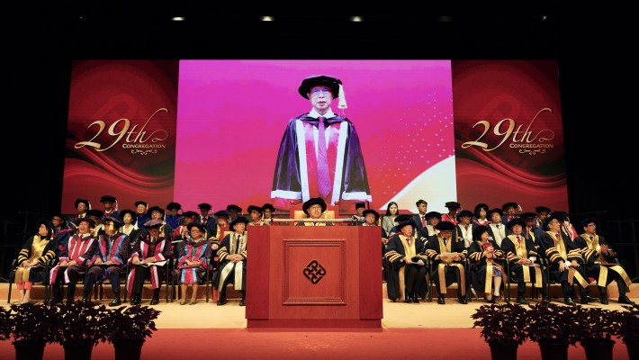 Prof. Zhong Nanshan joined the ceremony online.