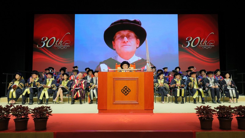 Prof. Bernard L. Feringa joined the ceremony online to receive the Honorary Degree of Doctor of Science.