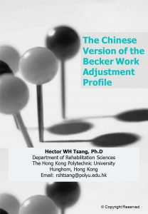 The Chinese Version of the Becker Work Adjustment Profile